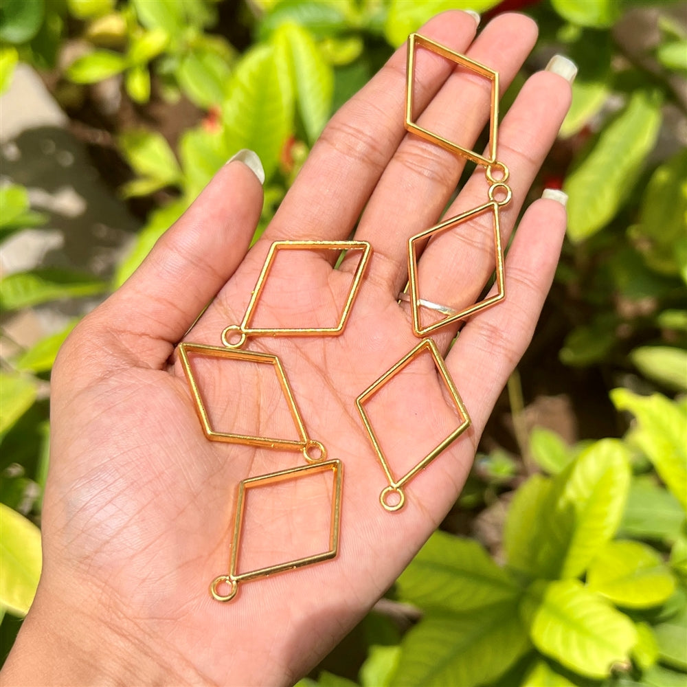 Diamond Shape Gold Open Pendant (Set of 5)