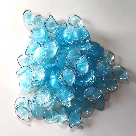 Acrylic Rose Petals Leaf - Sky Blue - 50 Gms
