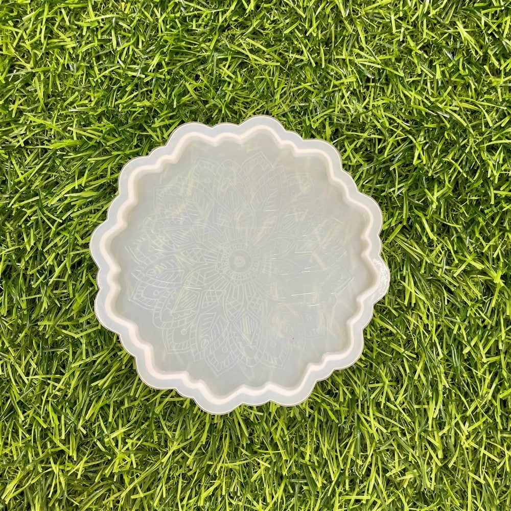 Round Mandala Coaster 4.5Inch 8mm Depth Silicone Mould