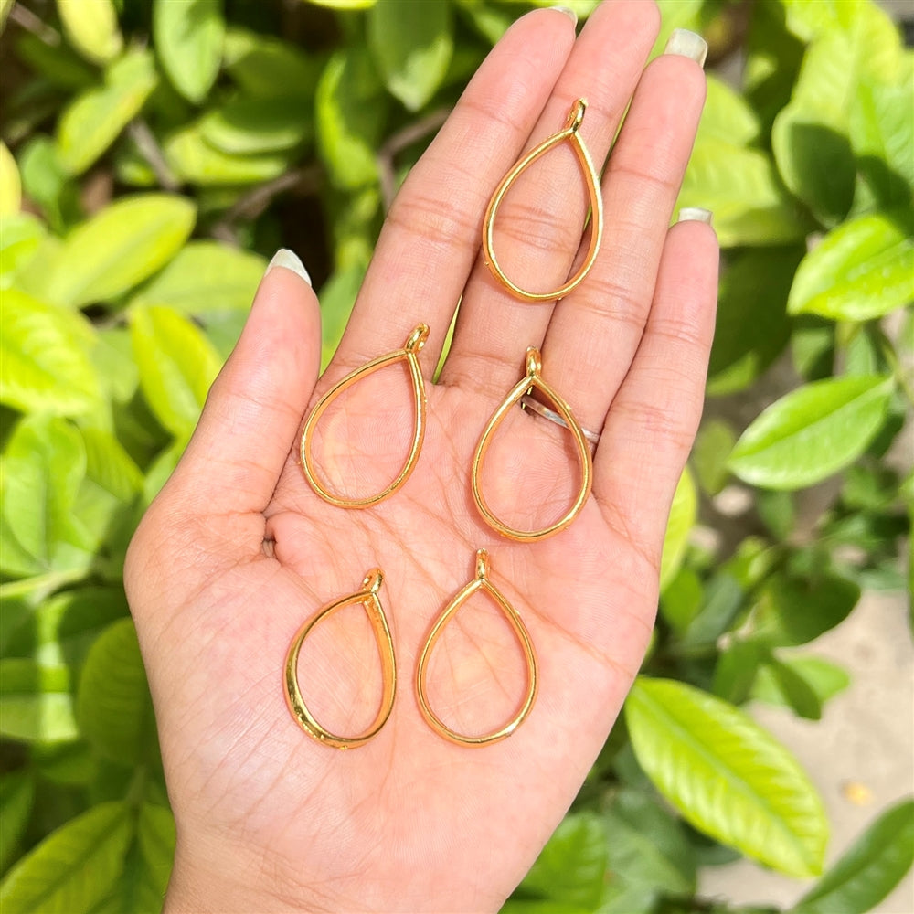 Teardrop Gold Open Bezel Pendant (Set of 5)