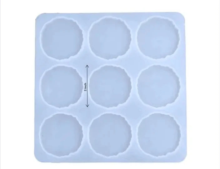 Round Agate Zigzag 2 inch 9 Cavity Silicone Mould