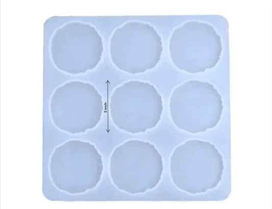 Round Agate Zigzag 2 inch 9 Cavity Silicone Mould