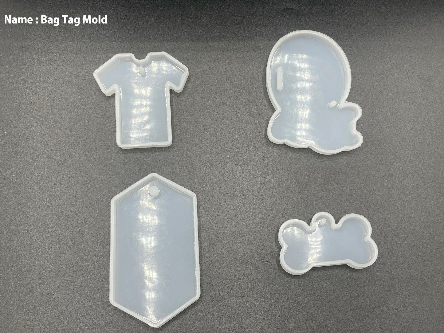 Keychain and Pendant 4 Piece Tag 5mm Depth Silicon Mould