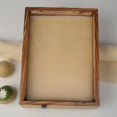 Teak Wood Varmala Frame with Acrylic Base 12x16inch