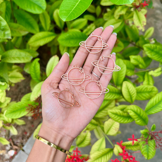 Planet Theme Rose Gold Open Frame Pendant (Set of 5)