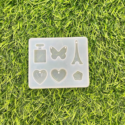 6 Cavity Double Heart Silicone Pendant Mould