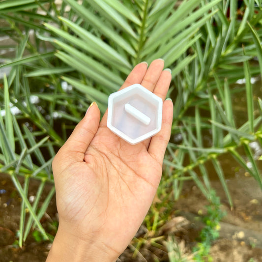 Hexagon Single Ring Holder  Silicone Mould - 18 MM Depth