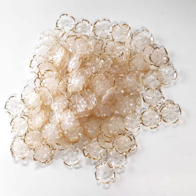 Acrylic Transparent Flower Gold Frame - 50 Gms