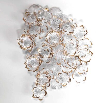 Acrylic Big Transparent Flower Gold Frame - 50 Gms