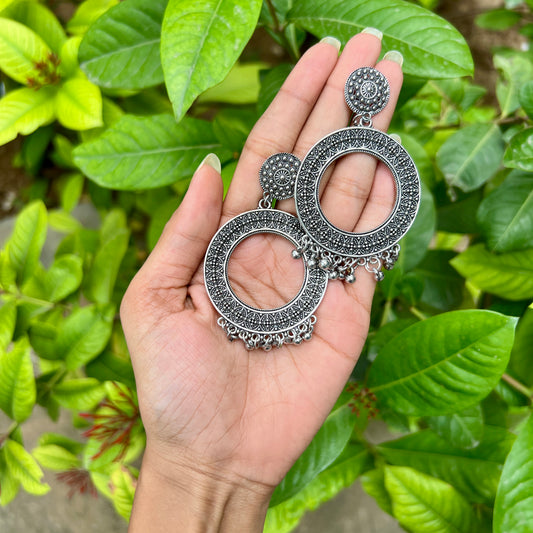 Antique Orbit Drop Jhumka Earrings