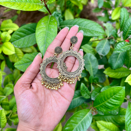 Antique Radiance Dome Jhumka Earrings