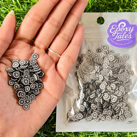 Black & White Spiral Polymer Beads