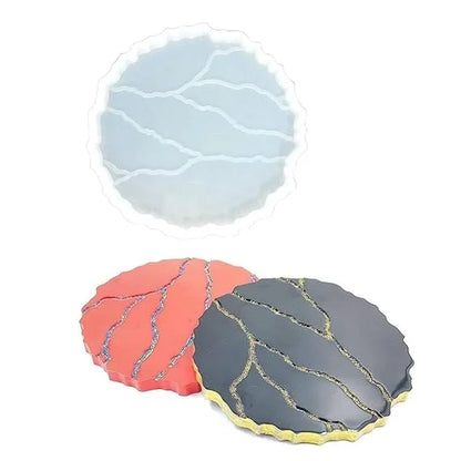 Round Outliner Coaster 4x4In 7mm Depth Silicone Mould