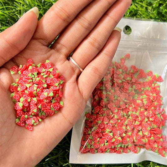 Cherry Dot Polymer Beads