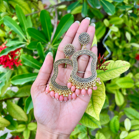 Classic Drape Jhumka – Peach