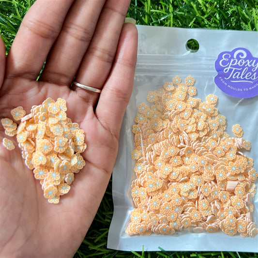 Cream Petal Polymer Beads
