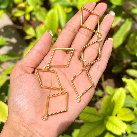 Diamond Shape Gold Open Pendant (Set of 5)