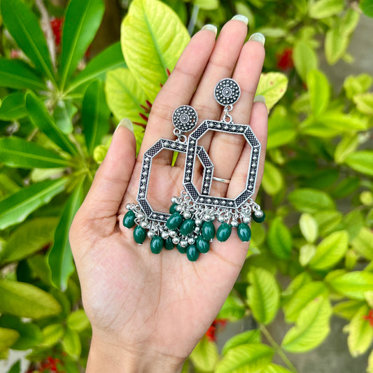 Emerald Droplet Hoop Jhumka