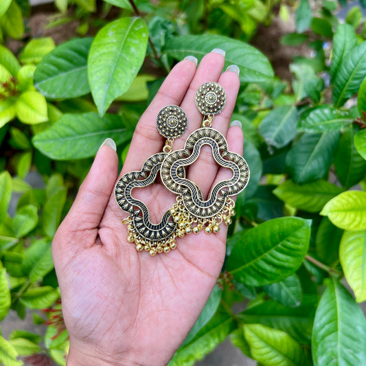 Floral Cross Heritage Jhumka Earrings