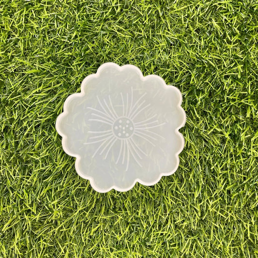 Flower 4.5×4.5In Coaster 12x12cm 8mm Depth Silicone Mould