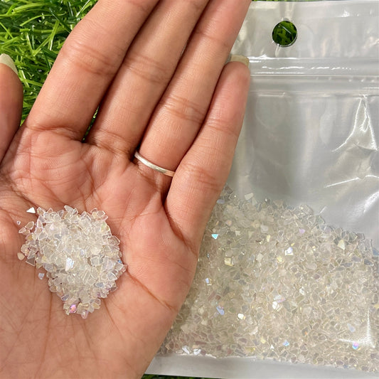 Frosted Clear Quartz Chips – 20g Pack