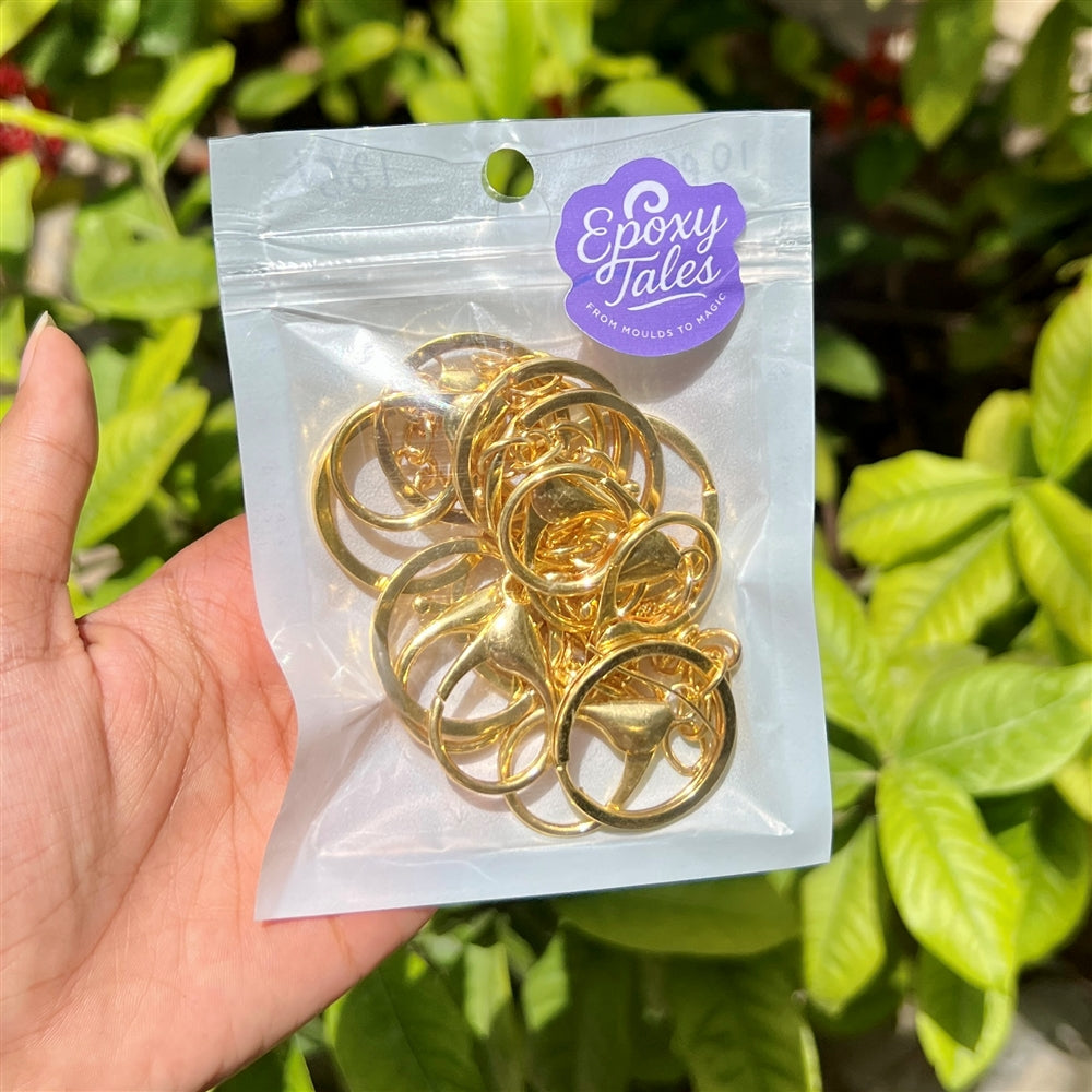 Golden Bluster Keychain Rings - 10 Pcs