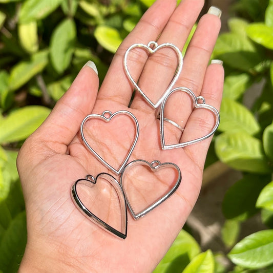 Heart Shape Metal Pendant Frame (Set of 5)