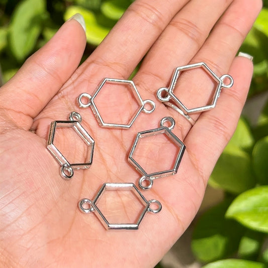 Hexagon Silver Charm Pack (Set of 5)