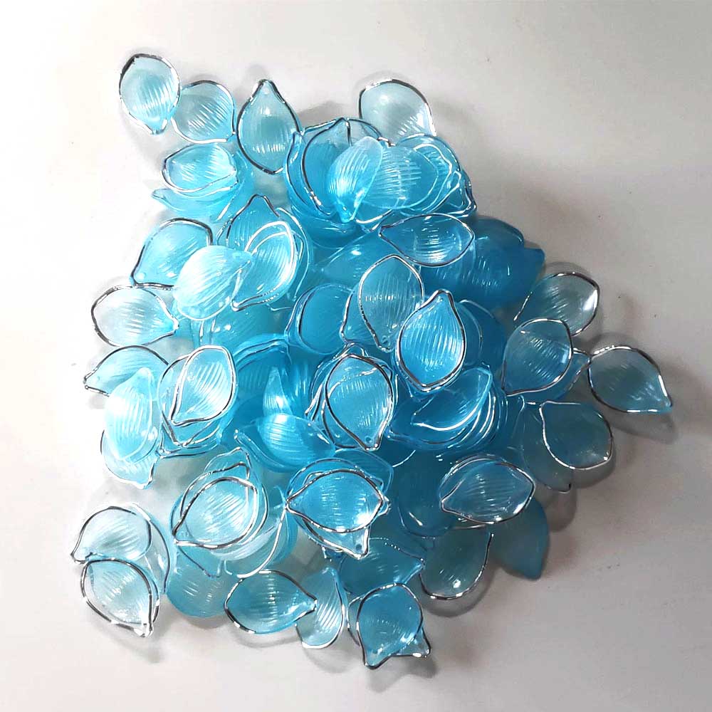Acrylic Rose Petals Leaf - Sky Blue - 50 Gms