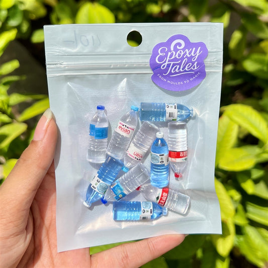 Miniature Water Bottles Set – Evian, Bisleri & Mineral Pack (10 Pcs)