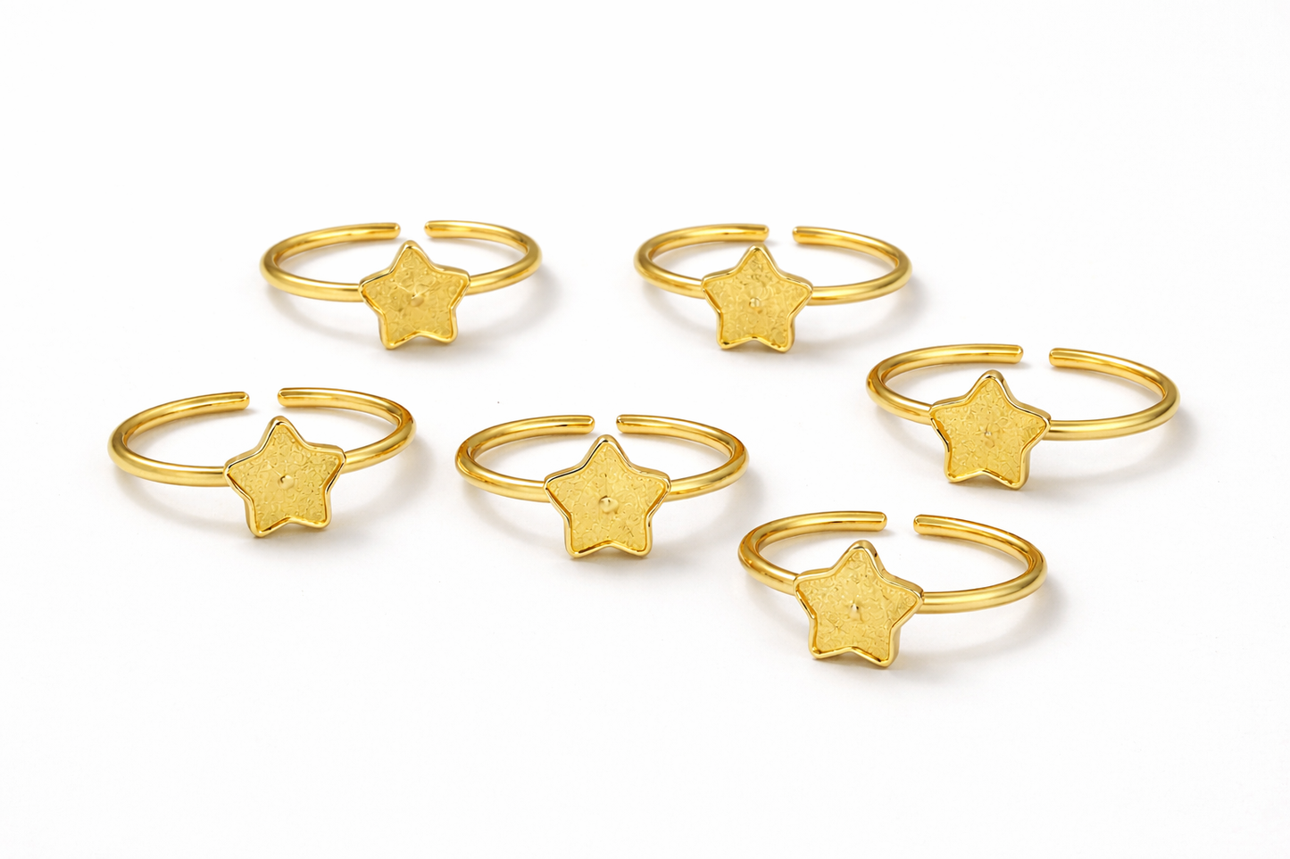 Big Star Ring Base - Golden (Set of 5)
