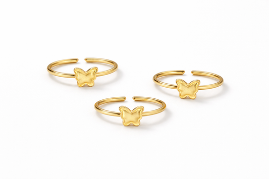 Butterfly Ring Base - Golden (Set of 5)