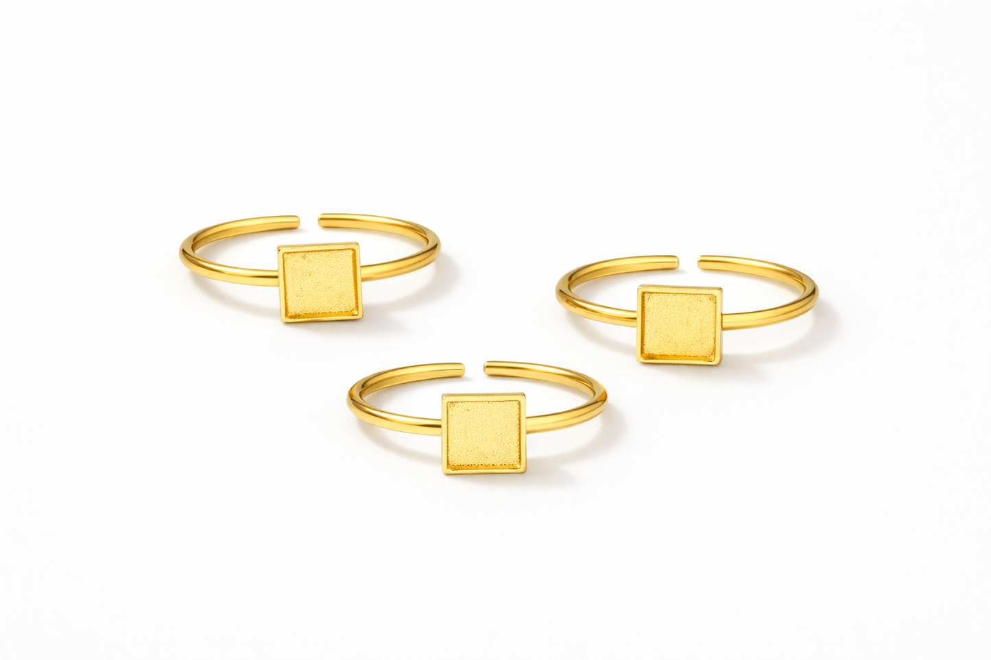 square Ring Base - Golden (Set of 5)