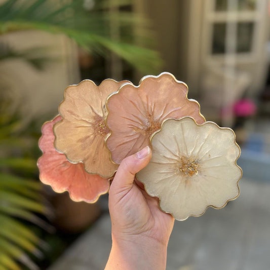 Flower 4.5×4.5In Coaster 12x12cm 8mm Depth Silicone Mould