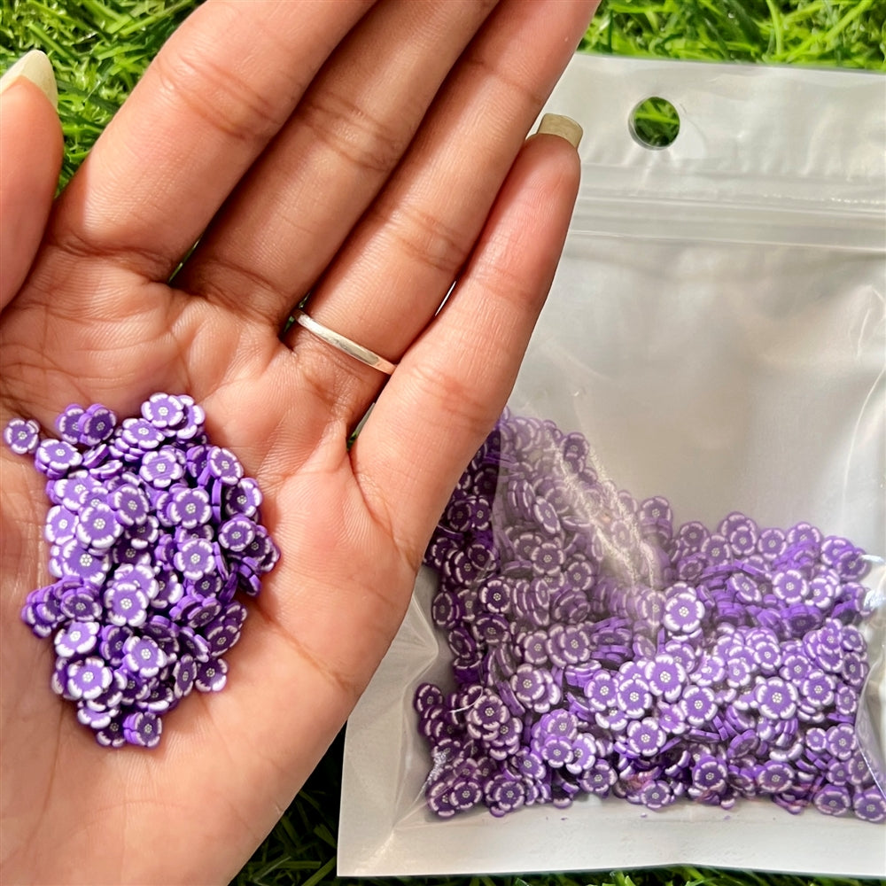 Lavender Bloom Polymer Beads
