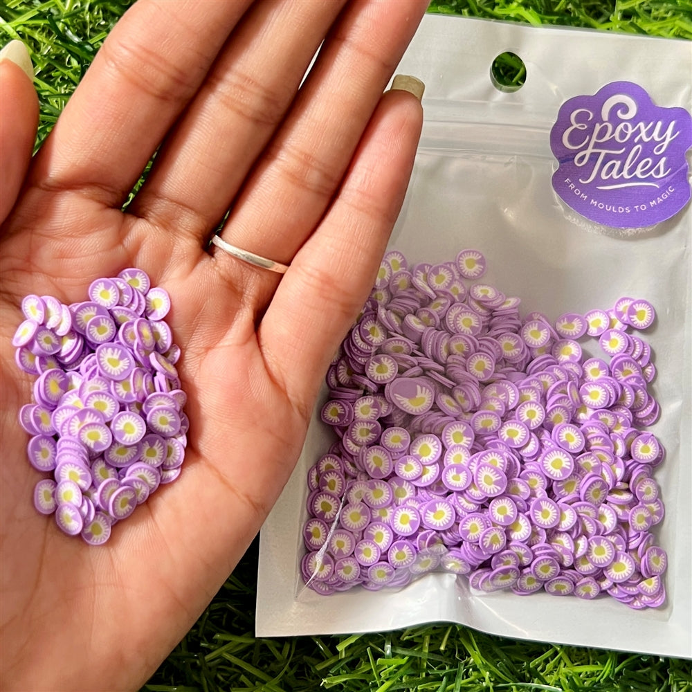 Lilac Spiral Polymer Beads