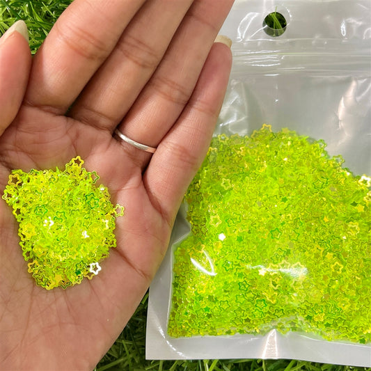 Neon Green Star Sequin Mix