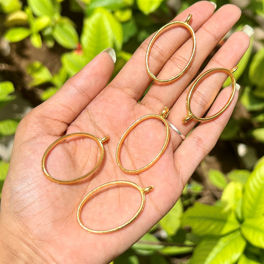 Oval Loop Gold Resin Pendant Base (Set of 5)