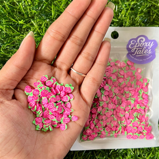 Pink Floral Polymer Beads