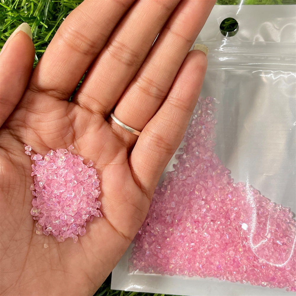 Pink Quartz Sparkle Crushed Stones – 20g Pack
