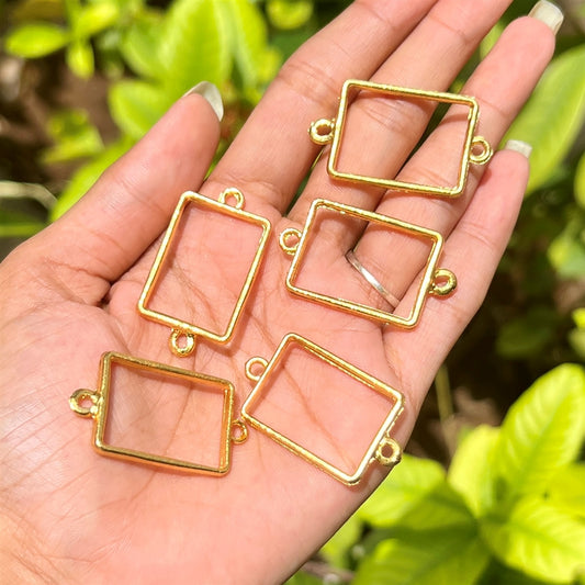 Rectangle Gold Charm Pack (Set of 5)