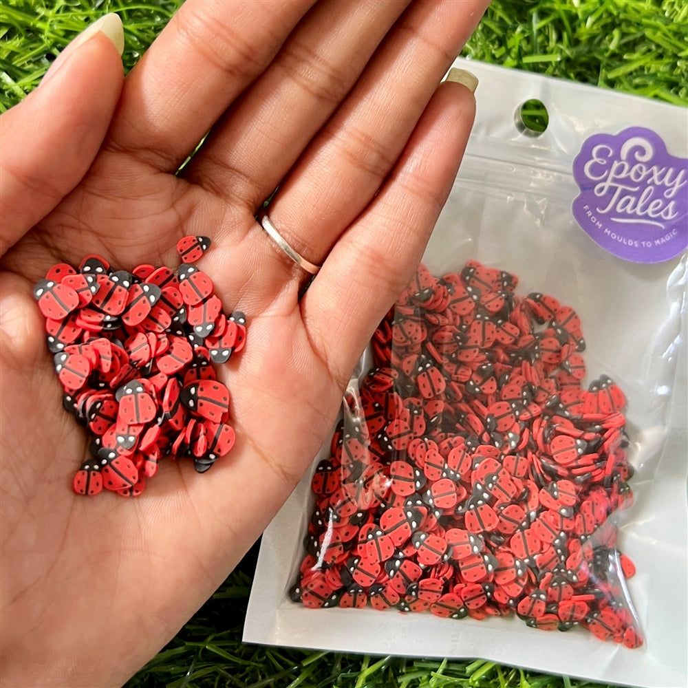 Red Blossom Polymer Beads