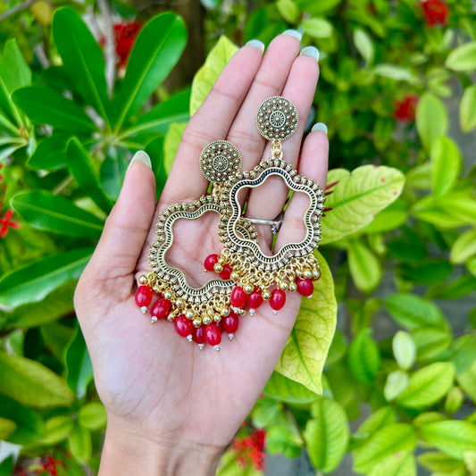 Red Starfall Jhumka