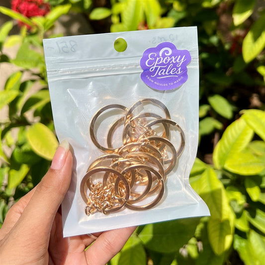Rose Gold Keychain Rings - 12 Pcs