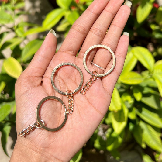 Rose Gold Keychain Rings - 12 Pcs