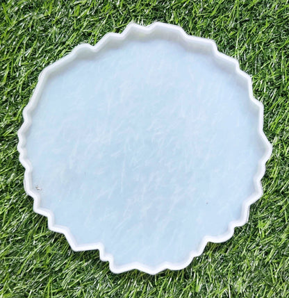 Round Agate ZigZag 06x06In 10mm Depth Silicon Mould