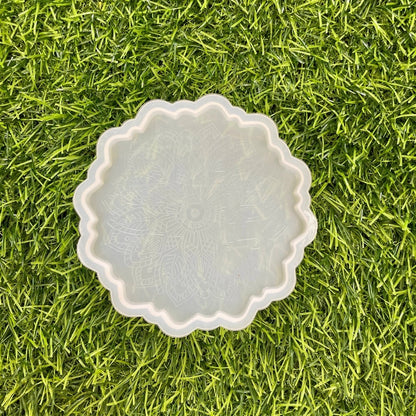 Round Mandala Coaster 4.5Inch 8mm Depth Silicone  Mould