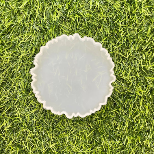 Round New Agate ZigZag Coaster 4x4In 7mm Depth Silicone Mould