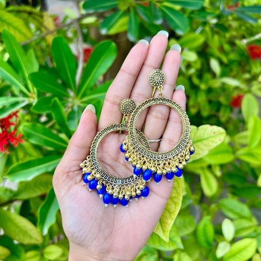 Royal Blue Crescent Jhumka