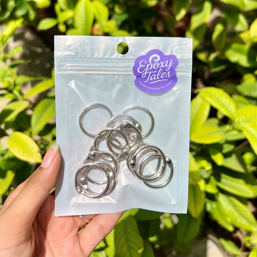 Silver Book Rings - 20 MM - 12 Pcs